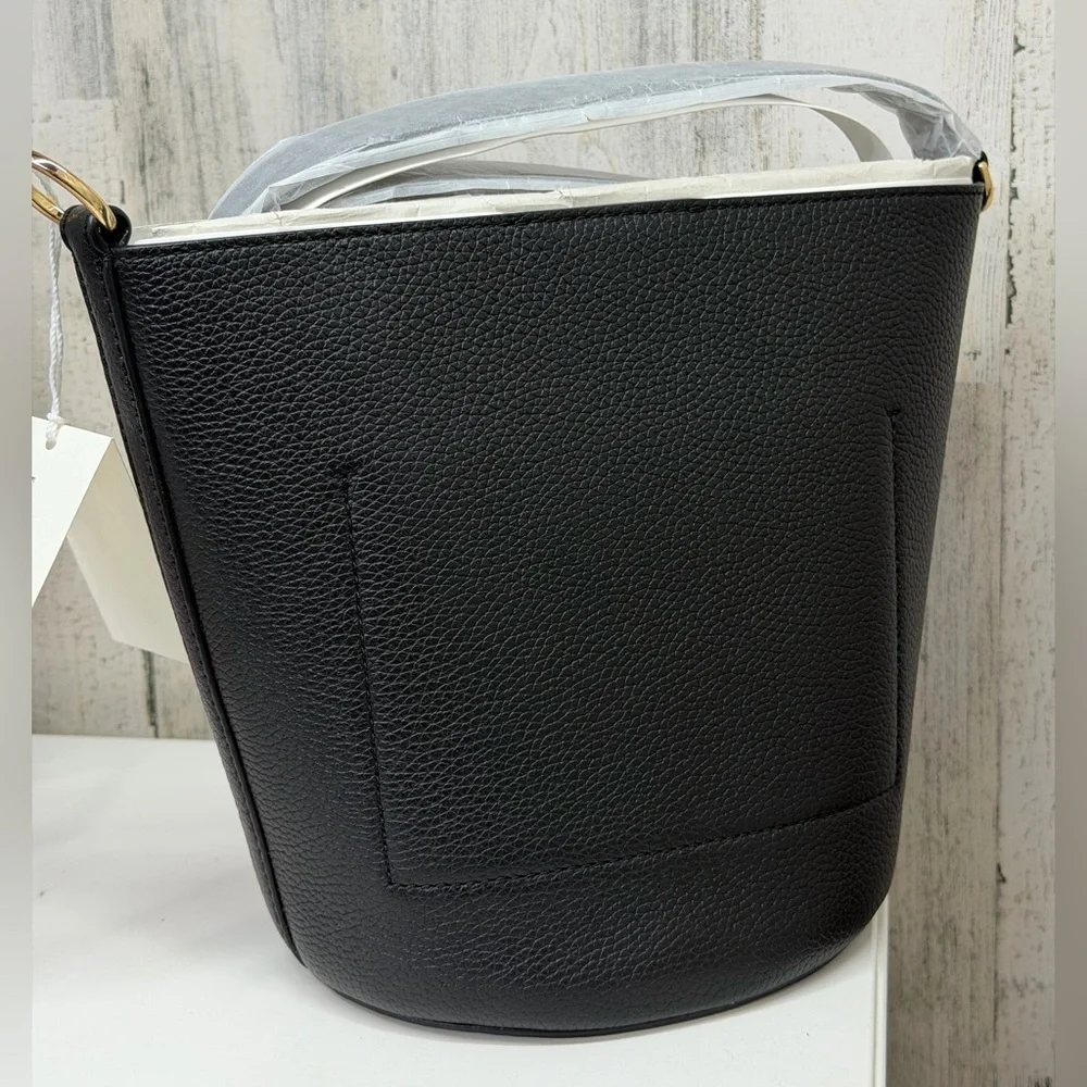Tory‎ Burch Blake Bucket Bag Pebble Black Leather
